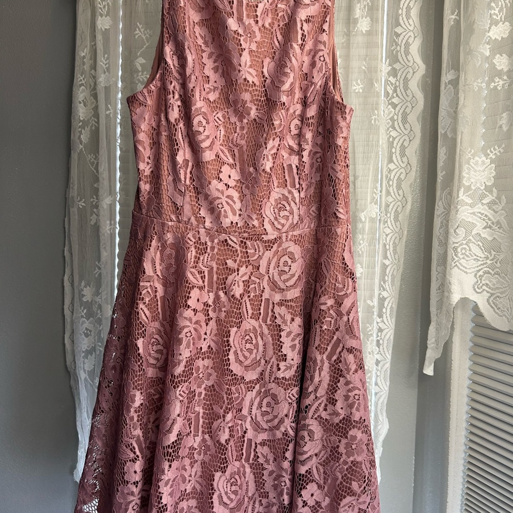 Elegant Pink Lace Dress